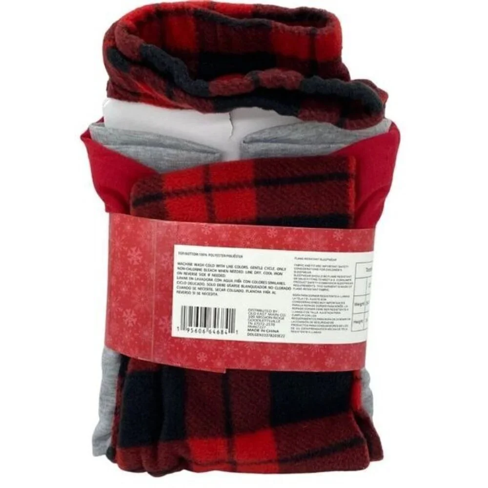 Holiday Style Toddler Gnome Plaid Pajama Set 3T